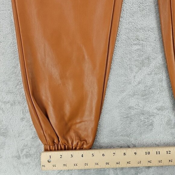 INC International Concepts Faux Leather Jogger Womens S Brown High Rise Pull On - Picture 10 of 10